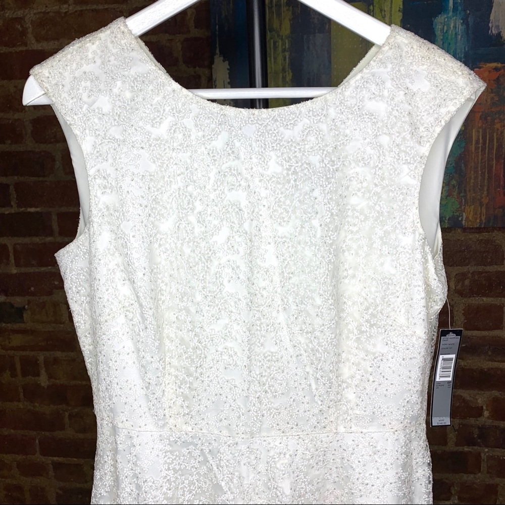 Ivory White Sparkle Tahari Dress 6P NWT $148